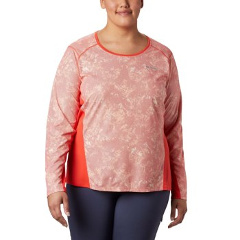 Columbia Ženske Majice S Kapuljačom - Solar Chill 2.0 Long Sleeve Plus Size Crvene | IFEY-20548